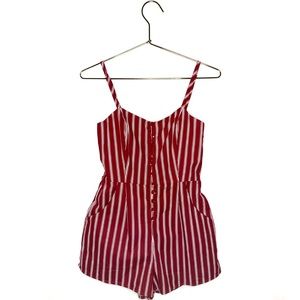 FULL TILT | Red and White Stripe Romper